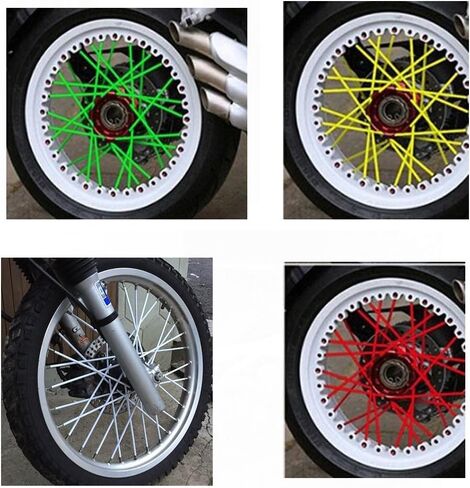 72 قطعة دراجة نارية موتوكروس الترابية دراجة عجلة حافة تكلم جلود يغطي التفاف ديكور حامي عدة (أصفر) in Kuwait
