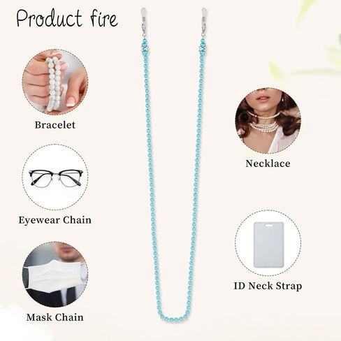 DIVINA VITAE 4 Pcs Pearl Glasses Chain Eye Glasses Holders Around Neck Beaded Eyeglass Chain Cord for Women Stylish Glasses Strap String Sunglasses Lanyard Chains in Saudi Arabia