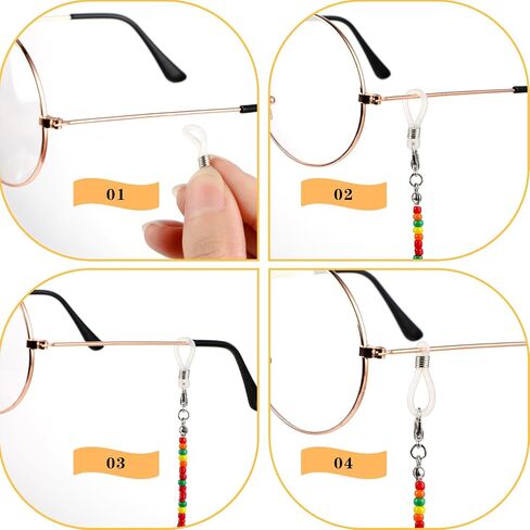 Mabor 8Pcs Beaded Eyeglass Chain Eye Glass Chain Around Neck Beaded Glasses Lanyard for Girls Reading Glasses Neck Strap Sunglass Mask Holders with Eyeglass Loop for Women Men in Saudi Arabia