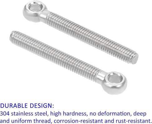 20 قطعة من مسامير العين من M METERXITY - 304 مسامير عين ملولبة من الفولاذ المقاوم للصدأ، مسمار عين على الكتف، مضاد للمقاومة، يمكن وضعه للتعليق (M5 × 40 مم، لون فضي) in Kuwait