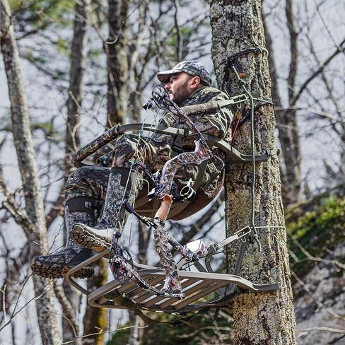 codree Tree Stand Bow Holder- 12 Teeth Adjustable Hunting Bow Holder- Easy Installation Treestand Bow Rest for Hunting Accessory in Saudi Arabia