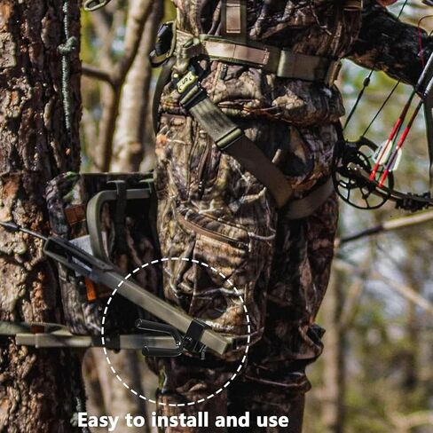 codree Tree Stand Bow Holder- 12 Teeth Adjustable Hunting Bow Holder- Easy Installation Treestand Bow Rest for Hunting Accessory in Saudi Arabia