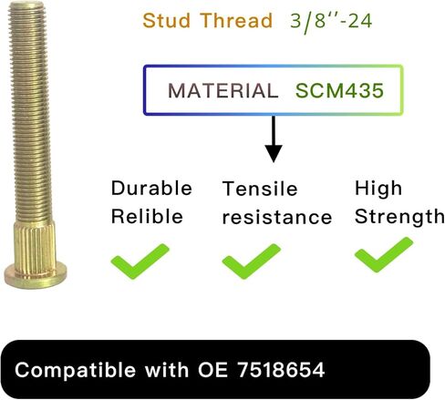 7517871 مسامير العجلات متوافقة مع موديلات Polaris ACE 570/900، Ranger 500/700/800/Diesel 900، RZR 570/4 800/900 (عبوة من 4 قطع) in Kuwait