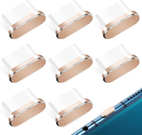 TOPPERFUN 8 قطع USB C قابس غبار، نوع C غطاء قابس غبار شحن غطاء حماية لمنفذ 15 سلسلة، S22/S21/S20، Note20/10، جميع أجهزة USB C in Kuwait