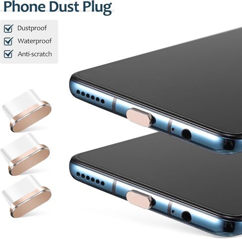 TOPPERFUN 8 قطع USB C قابس غبار، نوع C غطاء قابس غبار شحن غطاء حماية لمنفذ 15 سلسلة، S22/S21/S20، Note20/10، جميع أجهزة USB C in Kuwait