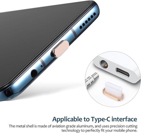 TOPPERFUN 8 قطع USB C قابس غبار، نوع C غطاء قابس غبار شحن غطاء حماية لمنفذ 15 سلسلة، S22/S21/S20، Note20/10، جميع أجهزة USB C in Kuwait
