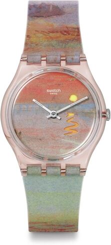 Swatch Unisex Casual Bioceramic Watch Pink Art Journey Turner's Scarlet Sunset in Saudi Arabia