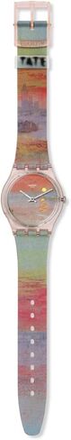 Swatch Unisex Casual Bioceramic Watch Pink Art Journey Turner's Scarlet Sunset in Saudi Arabia