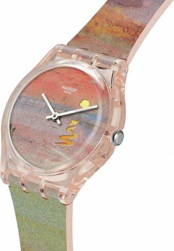 Swatch Unisex Casual Bioceramic Watch Pink Art Journey Turner's Scarlet Sunset in Saudi Arabia