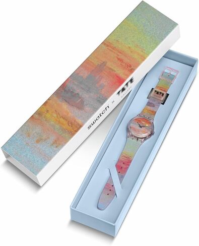 Swatch Unisex Casual Bioceramic Watch Pink Art Journey Turner's Scarlet Sunset in Saudi Arabia