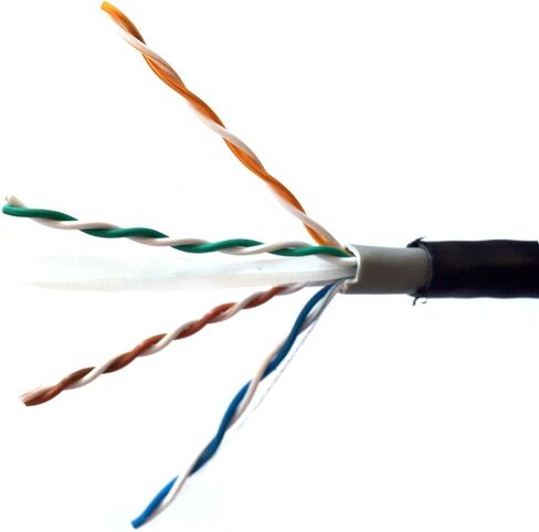 Five Star Cable Cat6 Outdoor 1000 Ft. 23AWG Double Jackets Direct Burial Underground Weather Waterproof UTP Ethernet Router Bulk Cable - Black in Saudi Arabia