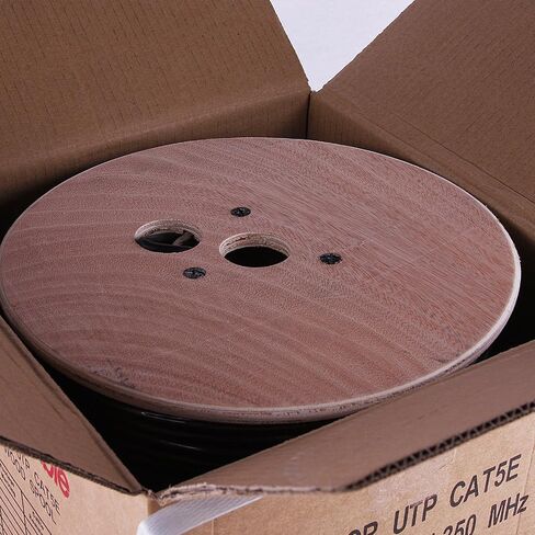 Five Star Cable Cat6 Outdoor 1000 Ft. 23AWG Double Jackets Direct Burial Underground Weather Waterproof UTP Ethernet Router Bulk Cable - Black in Saudi Arabia