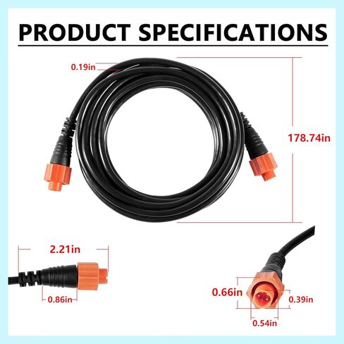 Bonbo 127-29 بديل لكابل إيثرنت Lowrance Ethext-15Yl 3004.7036، 15 قدم in Kuwait