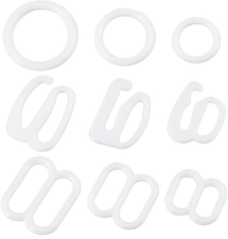 gorgecraft 270pcs الأبيض حزام الصدرية السنانير البلاستيك الملابس الداخلية تعديل مشبك حمالة الصدر هوك الملابس الداخلية قابل للتعديل حلقة والمتزلجون حمالة الصدر استبدال الشريحة لقمم ملابس السباحة الرباط 3 أنماط 6mm 8mm 10mm in Saudi Arabia