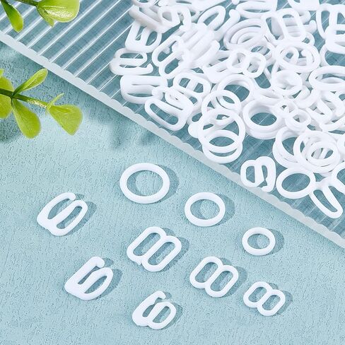 gorgecraft 270pcs الأبيض حزام الصدرية السنانير البلاستيك الملابس الداخلية تعديل مشبك حمالة الصدر هوك الملابس الداخلية قابل للتعديل حلقة والمتزلجون حمالة الصدر استبدال الشريحة لقمم ملابس السباحة الرباط 3 أنماط 6mm 8mm 10mm in Saudi Arabia