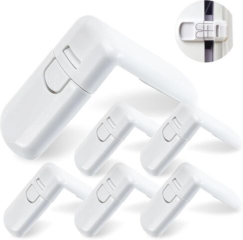 Child Safety Locks (6 Pack), Baby Safety Cabinet Locks, Baby Proofing Cabinet Latches for Drawers, Fridge, Dishwasher, Toilet Seat, Cupboard, Oven,Trash Can, No Tools Need (White) in Saudi Arabia