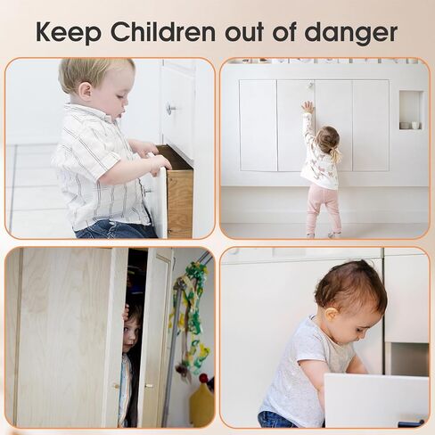 Child Safety Locks (6 Pack), Baby Safety Cabinet Locks, Baby Proofing Cabinet Latches for Drawers, Fridge, Dishwasher, Toilet Seat, Cupboard, Oven,Trash Can, No Tools Need (White) in Saudi Arabia