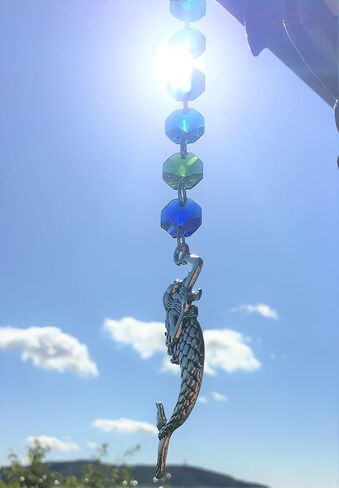 Mystic Celt Treaasures- MERMAID SUNCATCHER - 10" Mermaid Car Charm, Handmade USA, Gift Wrapped, Mermaid Home Decor, Rear View Mirror Decoration, Mermaid Gift in Saudi Arabia