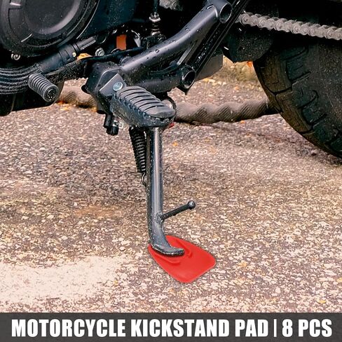 Motoforti 8pcs Motorcycle Kickstand Pad Support Plate Pad Parking Stand Side Stand Extension Pad Orange in Saudi Arabia