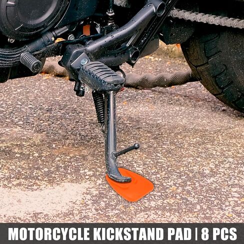 Motoforti 8pcs Motorcycle Kickstand Pad Support Plate Pad Parking Stand Side Stand Extension Pad Orange in Saudi Arabia