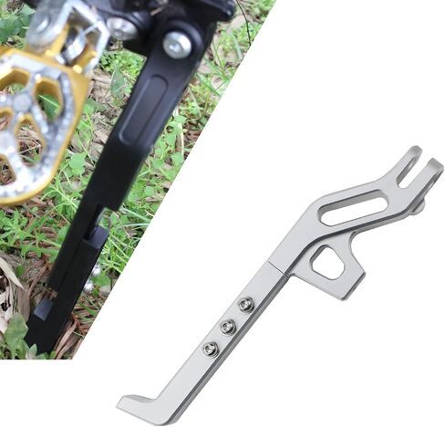 Motorcycle Kickstand Accessories Modified CNC Aluminum Alloy Adjustable Tripod Holder Kickstand Foot Side Support Stand For Dirt Bike Light Bee Surron Sur-Ron Sur Ron X S X160 X260 (Silver) in Saudi Arabia