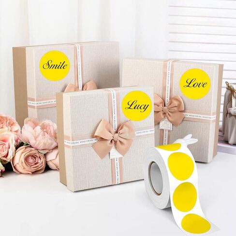 ملصقات دائرية مقاس 5.08 سم، ملصقات منقطة برمز لون دائم، 500 لكل لفة، أصفر in Kuwait