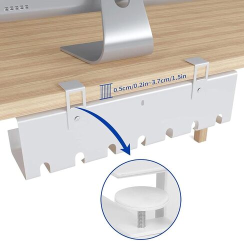 2 Pack Under Desk Cable Management Tray Drill/No Drill, Under Table Cable Management Tray Organizer Metal Cable Tray (Black) in Saudi Arabia