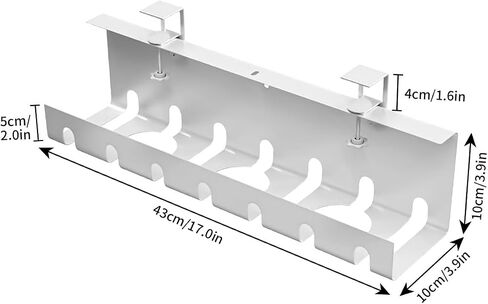2 Pack Under Desk Cable Management Tray Drill/No Drill, Under Table Cable Management Tray Organizer Metal Cable Tray (Black) in Saudi Arabia