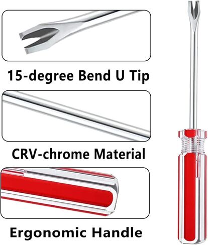 YXCCSE 4 قطع من رافع المسامير 3 مم على شكل حرف U، برشام أساسي للأظافر، CRV-Chrome Tack Puller أداة مفك براغي مزيل التيلة للمفروشات in Kuwait