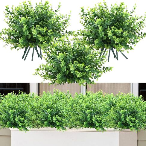 summer flower 10 Pack Fake Plants Boston Fern Artificial Greenery Plant Branches UV Resistant Faux Ferns for Outdoor Garden Wall Hanging Planter Front Porch Party Decor Home Bathroom Decorations in Saudi Arabia