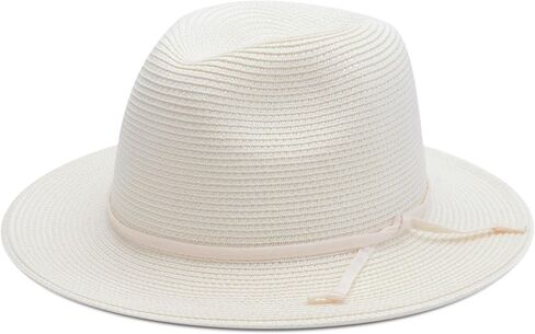 Joywant Womens Straw Fedora Beach Sun Hat, Packable Wide Brim Panama Hat for Women UV UPF50+ Summer Hat-Abby in Kuwait