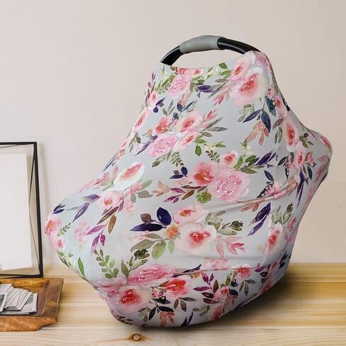 أغطية مقاعد السيارة وغطاء الرضاعة من بوبي - نمط زهور ناعم وقابل للتمدد (غريس) in Kuwait