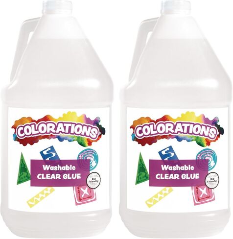 Colorations Washable Clear Glue, 2 gallons, Dries Clear, Gluing, Crafts, School Supplies, Office, Home, Classroom, Projects, Washable School Glue, Non Toxic Glue in Saudi Arabia