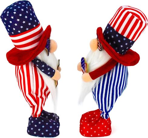 Yiaht 2pcs 4th of July Gnomes Decorations American Patriotic Gnomes Plush Gifts for Memorial Day Independence Day Red White and Blue Labor Veterans Day Patriotic Decorations Fourth of July Gnomes in Saudi Arabia