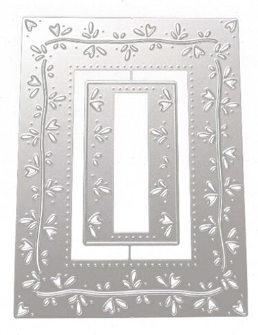 Ammsochy Cutting Dies Metal Stencils Scrapbooking Tools Flowers Lace Frame DIY Embossing Template for Paper Card Making Album Arts Crafts Supplies (Rectangle Love line frame-13.8x10.5cm) in Saudi Arabia