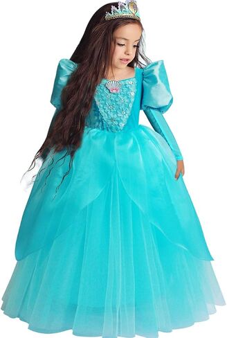 TYHTYM Deluxe Princess Costumes Little Girls Dress Kids Fancy Gown Cosplay Halloween Party 2-11T in Saudi Arabia