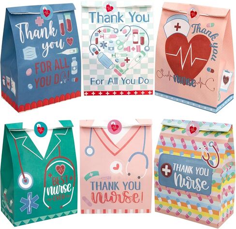 FANCY LAND Nurses Appreciation Gift Bags Thank You Nurses 18 Goody Bags Nurse Appreciation Healthcare Party Supplies Nurses Week Bags in Saudi Arabia