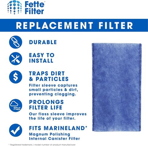 Fette Filter - 10 Pack Polishing Internal Canister Filter Compatible with MarineLand Magnum Polishing Internal Filter JH Cartridge in Saudi Arabia