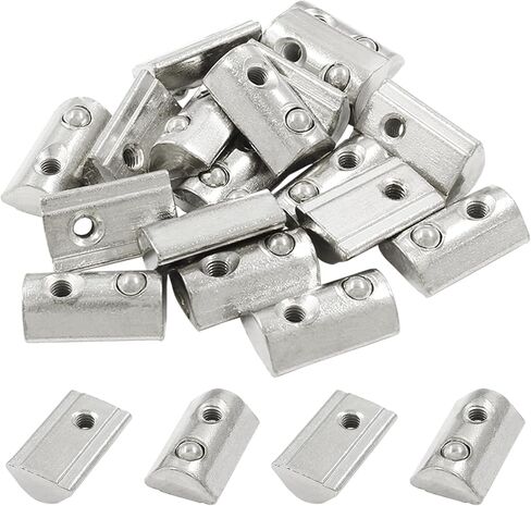 Zorveiio 100Pcs 2020 Series Half Round Roll in Spring M3 T Nuts,Roll in Spring T Slot Nut,M3 T Spring Nuts Fastener Nut Assortment for Aluminum Profile,3D Printer,CNC Router in Saudi Arabia