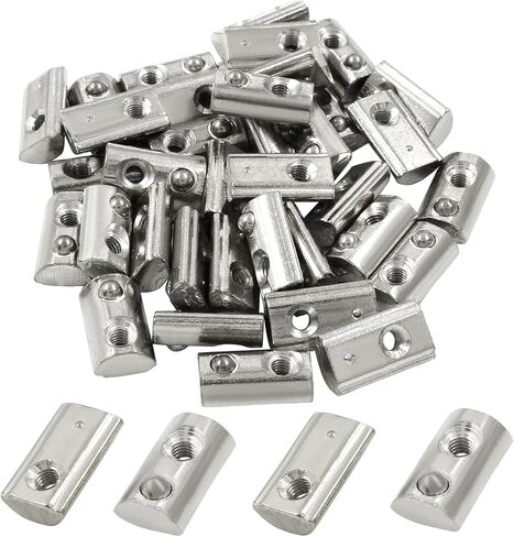 Zorveiio 100Pcs 2020 Series Half Round Roll in Spring M3 T Nuts,Roll in Spring T Slot Nut,M3 T Spring Nuts Fastener Nut Assortment for Aluminum Profile,3D Printer,CNC Router in Saudi Arabia