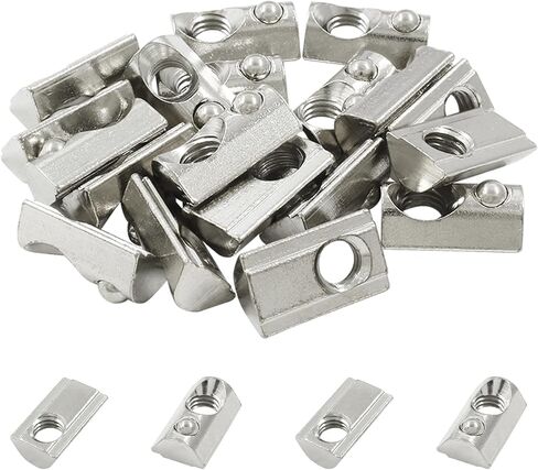 Zorveiio 100Pcs 2020 Series Half Round Roll in Spring M3 T Nuts,Roll in Spring T Slot Nut,M3 T Spring Nuts Fastener Nut Assortment for Aluminum Profile,3D Printer,CNC Router in Saudi Arabia