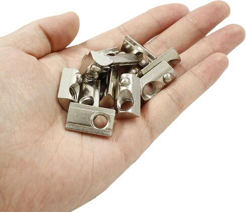 Zorveiio 100Pcs 2020 Series Half Round Roll in Spring M3 T Nuts,Roll in Spring T Slot Nut,M3 T Spring Nuts Fastener Nut Assortment for Aluminum Profile,3D Printer,CNC Router in Saudi Arabia