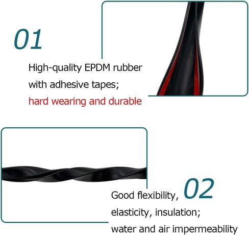 حافة مطاطية Tintvent باللون الأسود، تناسب حافة 1/2 بوصة، شريط حافة قناة U للأسطح الحادة/الخشنة، واقي الحواف للسيارات والقوارب والآلات والمزيد، 10 أقدام in Kuwait