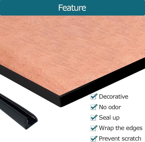 حافة مطاطية Tintvent باللون الأسود، تناسب حافة 1/2 بوصة، شريط حافة قناة U للأسطح الحادة/الخشنة، واقي الحواف للسيارات والقوارب والآلات والمزيد، 10 أقدام in Kuwait