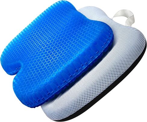 Full Gel Coccyx Seat Cushion Egg Gel Cushions Office Chair Cushion Car Seat Cushion for Back Sciatica Hip Tailbone Pain - Butt Pillow Chair Pad for Wheelchair Desk Pain Relief Long Trips Blue in Kuwait