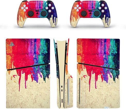 غلاف الفينيل لإصدار القرص النحيف PS5، وأغلفة وحدة التحكم ووحدة التحكم لإصدار القرص النحيف PS5، ملصق لاصق لوحدة التحكم ووحدات التحكم PS5 النحيف - Sea Wave in Kuwait