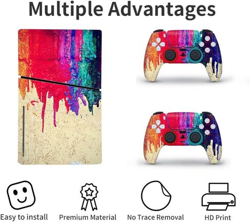 غلاف الفينيل لإصدار القرص النحيف PS5، وأغلفة وحدة التحكم ووحدة التحكم لإصدار القرص النحيف PS5، ملصق لاصق لوحدة التحكم ووحدات التحكم PS5 النحيف - Sea Wave in Kuwait