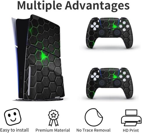Vinyl Skin for PS5 Slim Disk Edition, Console and Controller Skins for PS5 Slim Disk Edition, Decal Sticker for PS5 Slim Skin Console and Controllers - Sea Wave in Saudi Arabia
