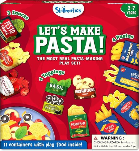 Skillmatics Pretend Play Pasta Set - 11 Containers, 120+ Play Food Items for Child's Play, Back-to-School Play Kitchen Accessories, Toy Kitchen, Gifts for Kids & Toddlers Ages 3, 4, 5, 6, 7 in Saudi Arabia