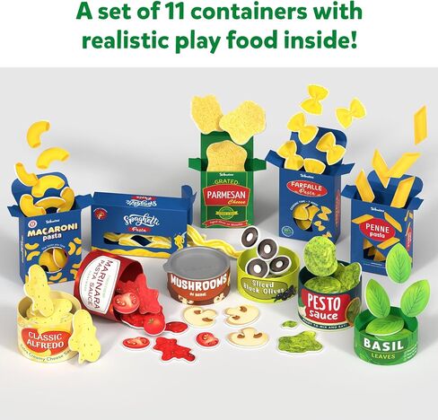 Skillmatics Pretend Play Pasta Set - 11 Containers, 120+ Play Food Items for Child's Play, Back-to-School Play Kitchen Accessories, Toy Kitchen, Gifts for Kids & Toddlers Ages 3, 4, 5, 6, 7 in Saudi Arabia